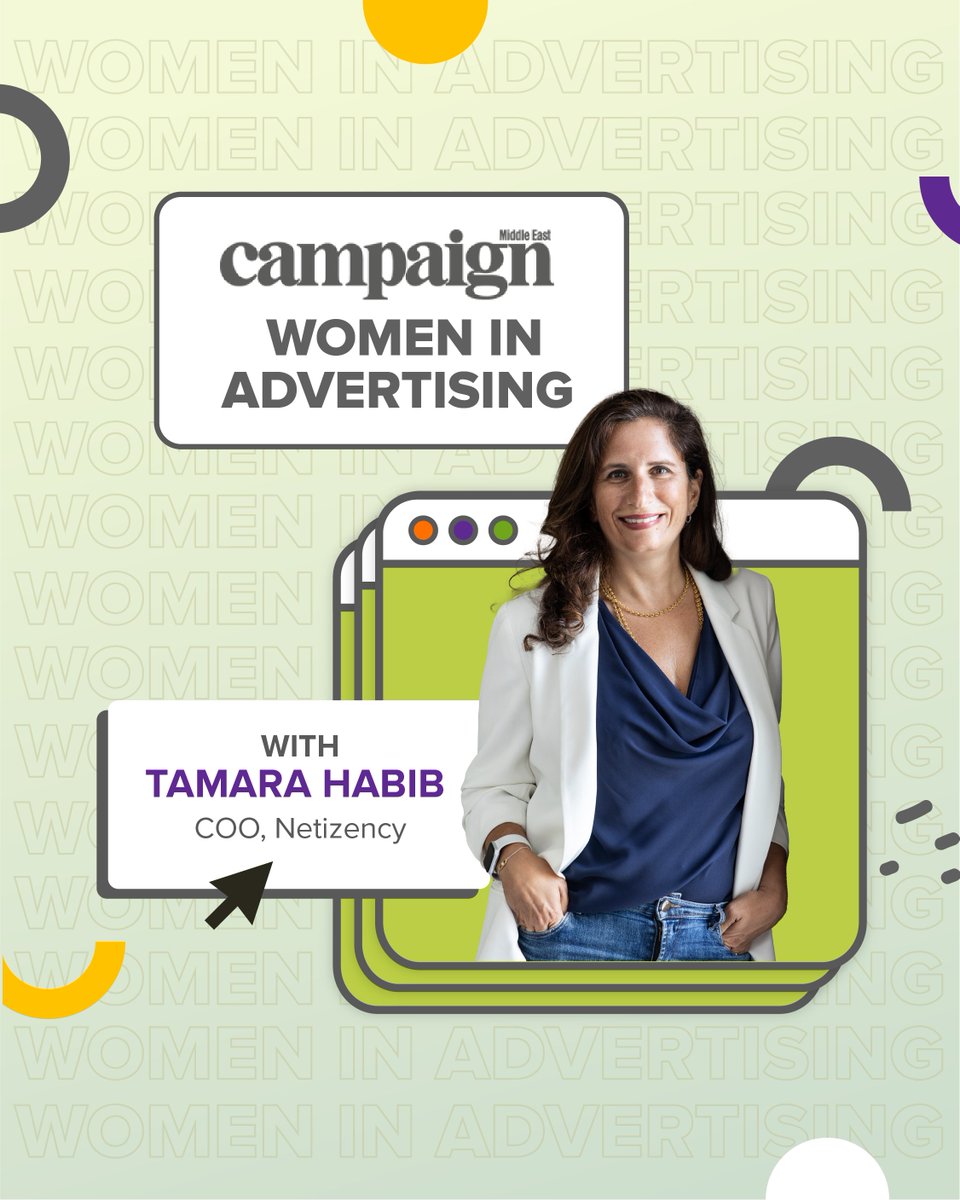 Netizency's tweet photo. Our COO @TamaraHabib shares her thoughts about what it's like to be a woman in advertising in @CampaignME's Women in Advertising feature, and all we can say is that it's a must-read.
#Netizency #Empowerment #WomenPower #Advertising #Campaign https://t.co/QmqmW6PW7U