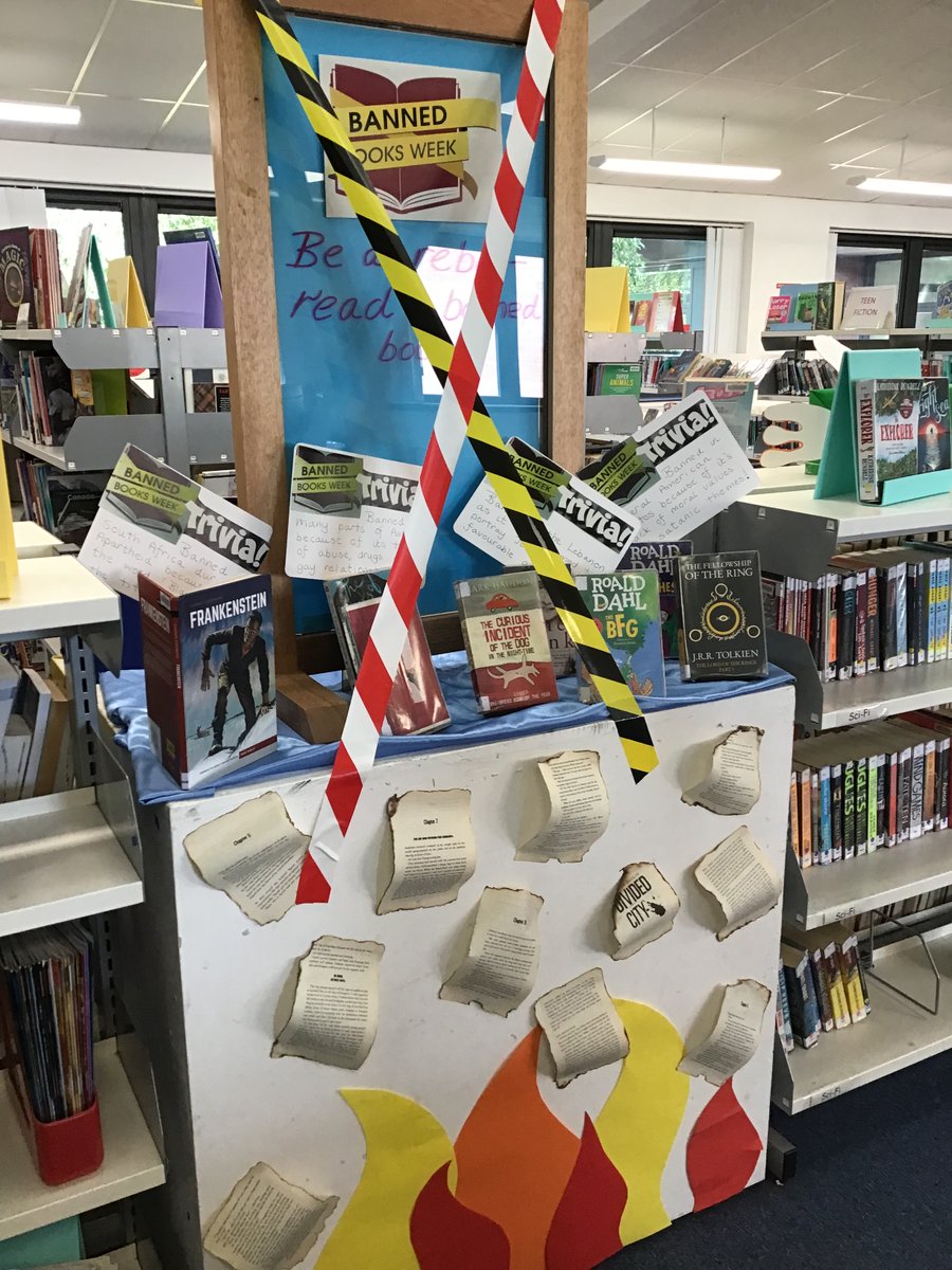 ghslibrary2014's tweet photo. In September it's Banned Books Week.  So to celebrate this pop in to the school library, be a rebel and borrow a banned book!!! https://t.co/uaoyxzAeiv
