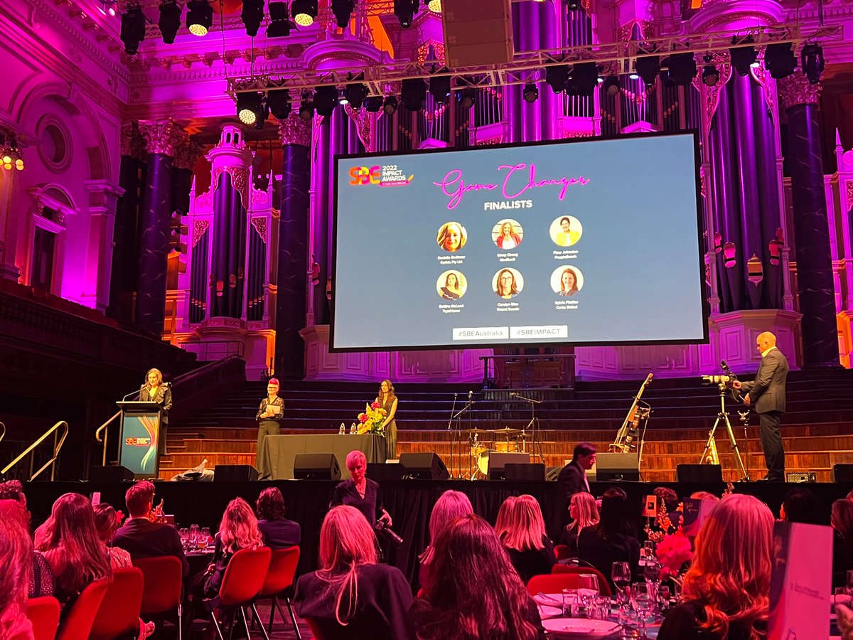 What a line up for the Game Changer award, presented by our own Kara Frederick. #SBEIMPACT