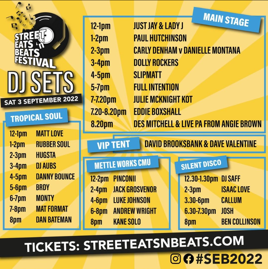 We'll be playing 5-7pm on the Main Stage 🙌

Tickets &amp; Info &gt; streeteatsnbeats.com
