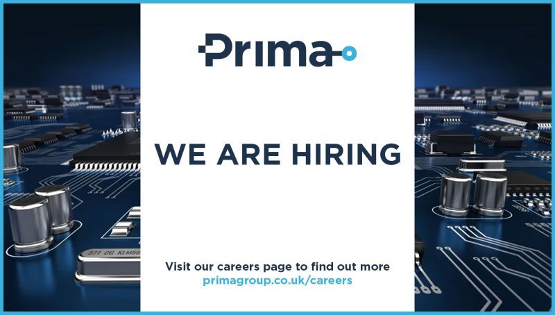 We are hiring! Exciting opportunities at Prima. For more details, visit: primagroup.co.uk/careers

#Prima #electronics #UKmanufacturing #UKmfg #vacancies #careers #hiring #wearehiring