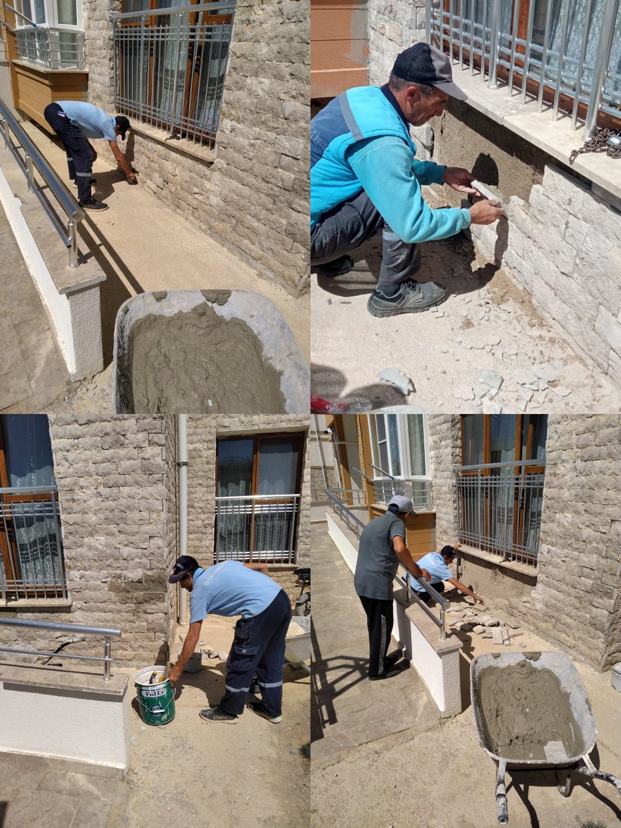 KonyaLadik_2's tweet photo. Tüm blok etrafları yapıştırma süs taşları onarım ve tamirat işleri çalışma planı kapsamında devam etmektedir https://t.co/Tvsk6hc6yu