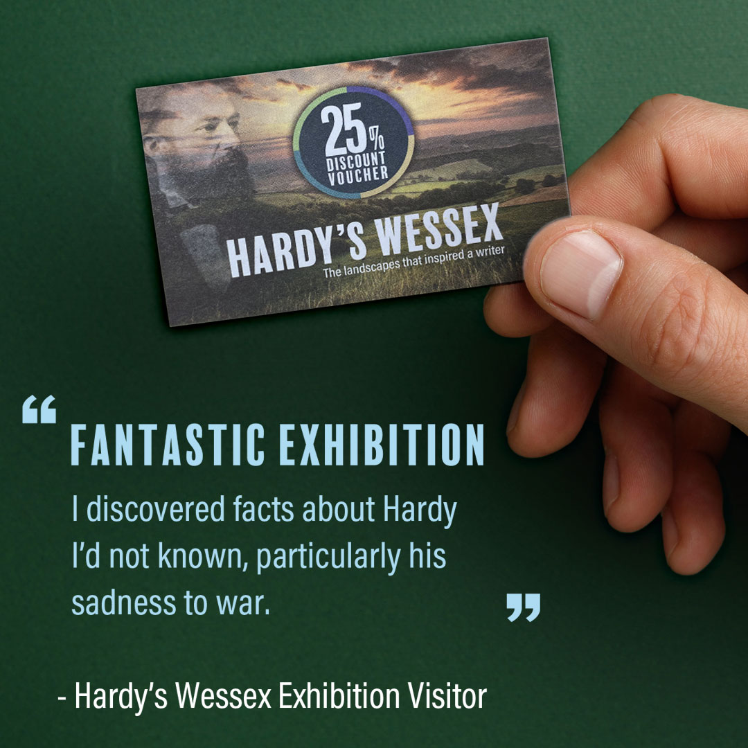Hardy’s Wessex: Landscapes that inspired a writer is now on display in our temporary galleries.

Collect a loyalty card when you purchase your exhibition entry ticket. Present this card to each of our partner Hardy exhibitions to receive 25% off the entrance price.