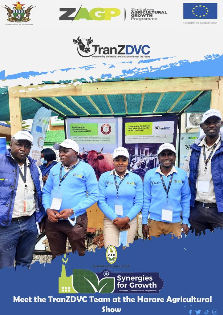ZagpDairy's tweet photo. Come and interact with tge #TranZDVC team at the #Harare_Agricultural_Show_2022
Let's talk Dairy
@WorldMilkDay
@ZAGPInfo @euinzim @zfu_official @ZADF_Official @Adeva_Mac @DewahTapiwanas3
#DairyForLivelihood
#milk
@zimagricsociety
#SynergiesForGrowth https://t.co/oTeGi8JCTV