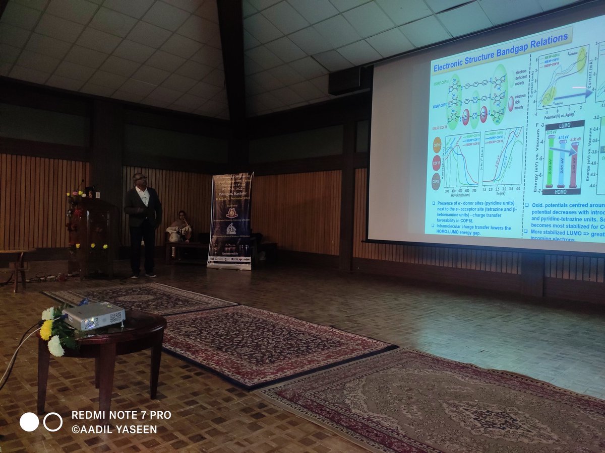 Prof.R Vaidhyanathan giving valuable information to audience about COF to enhance charge storage capicity.
<a href="/3rdcefmckashmir/">3rd CEFMC PAHALGAM(2022)</a> 
<a href="/cmallareddy/">C Malla Reddy</a> 
<a href="/aijazpapers/">Aijaz Ahmad Dar</a>
