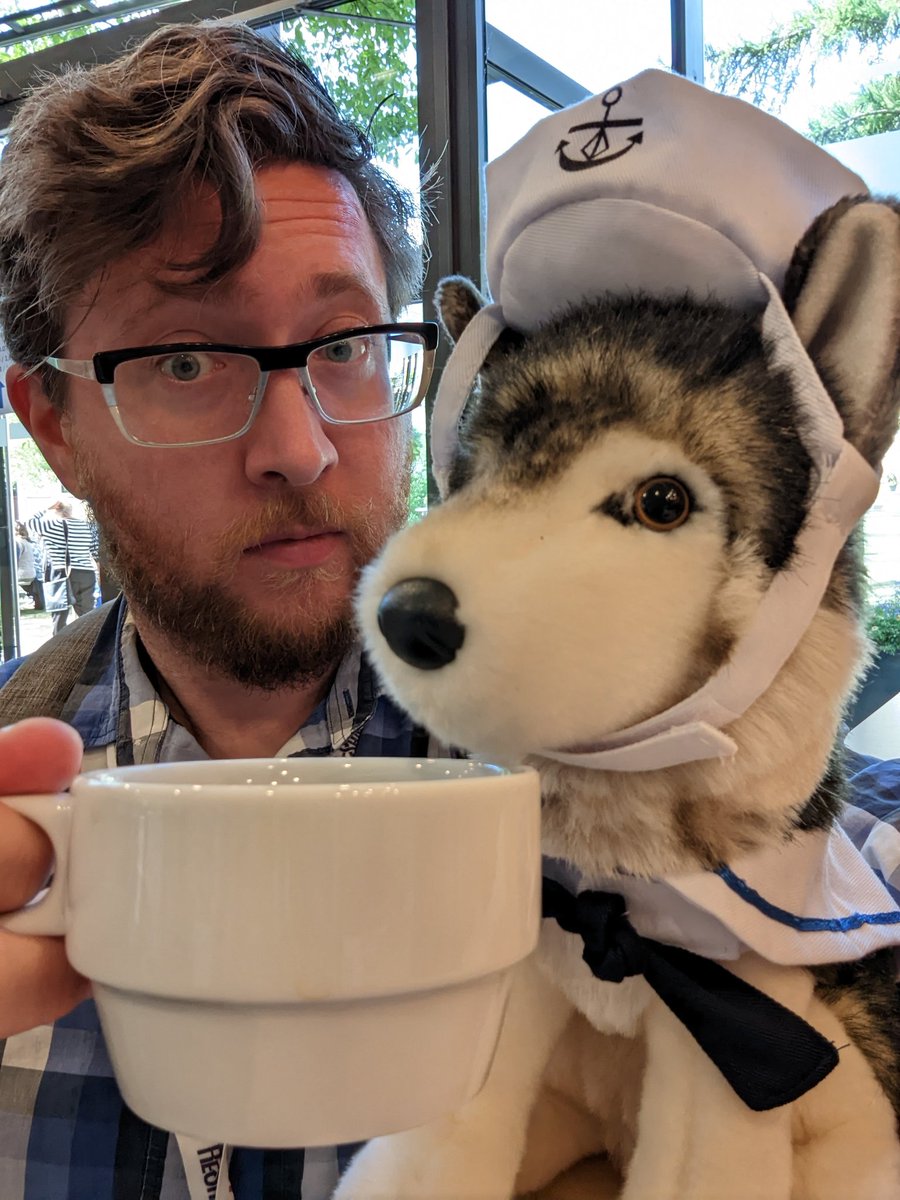 sekjal's tweet photo. Wolfie looked a little sleepy #wolfcon22 https://t.co/cZAYkyJJgs