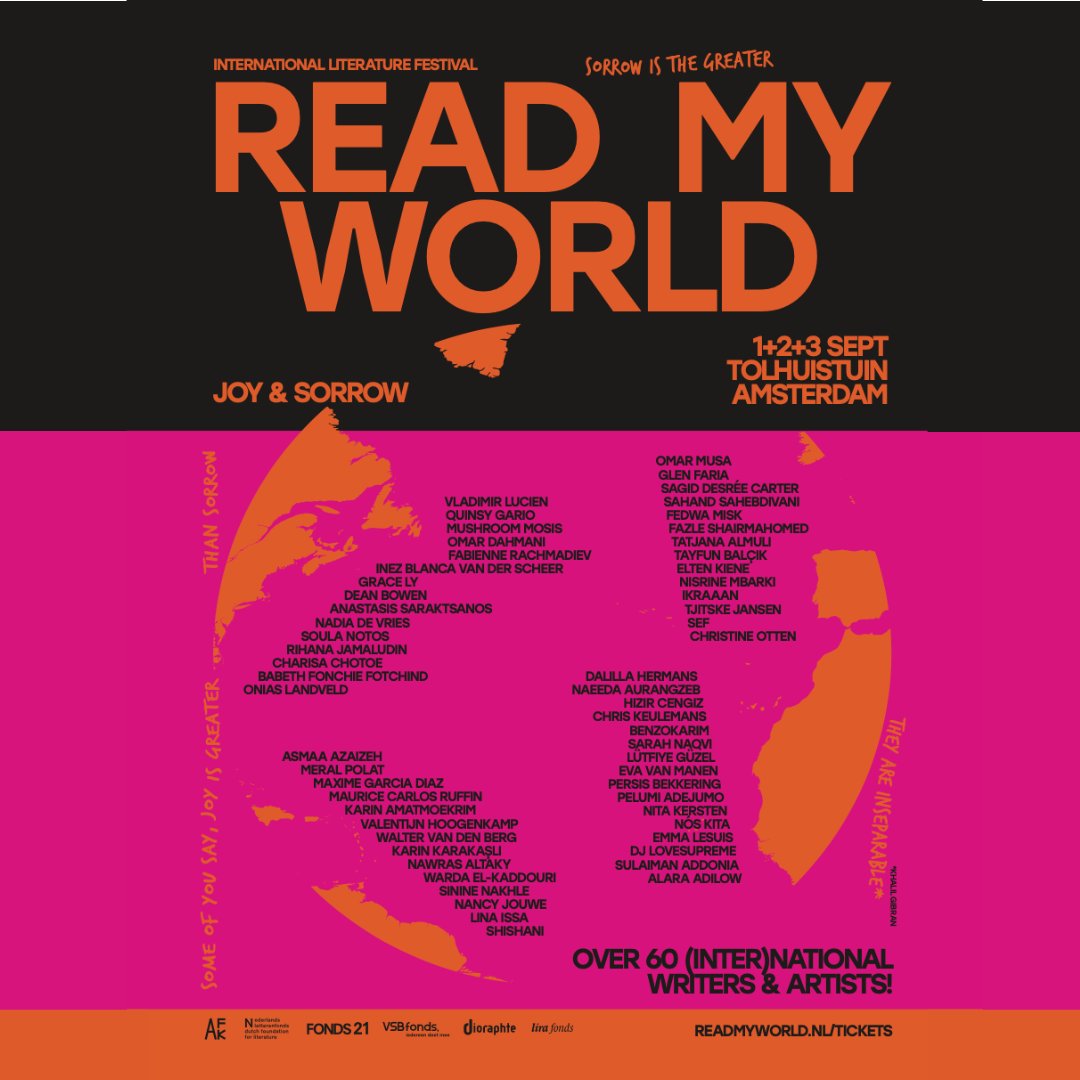 SLAAmsterdam's tweet photo. SLAA feliciteert @RMWAdam met hun 10-jarig jubileum! 🥂 op een mooie aftrap van het festival vanavond.
#readmyworld #amsterdam #literatuur https://t.co/qAMw1eYgSJ