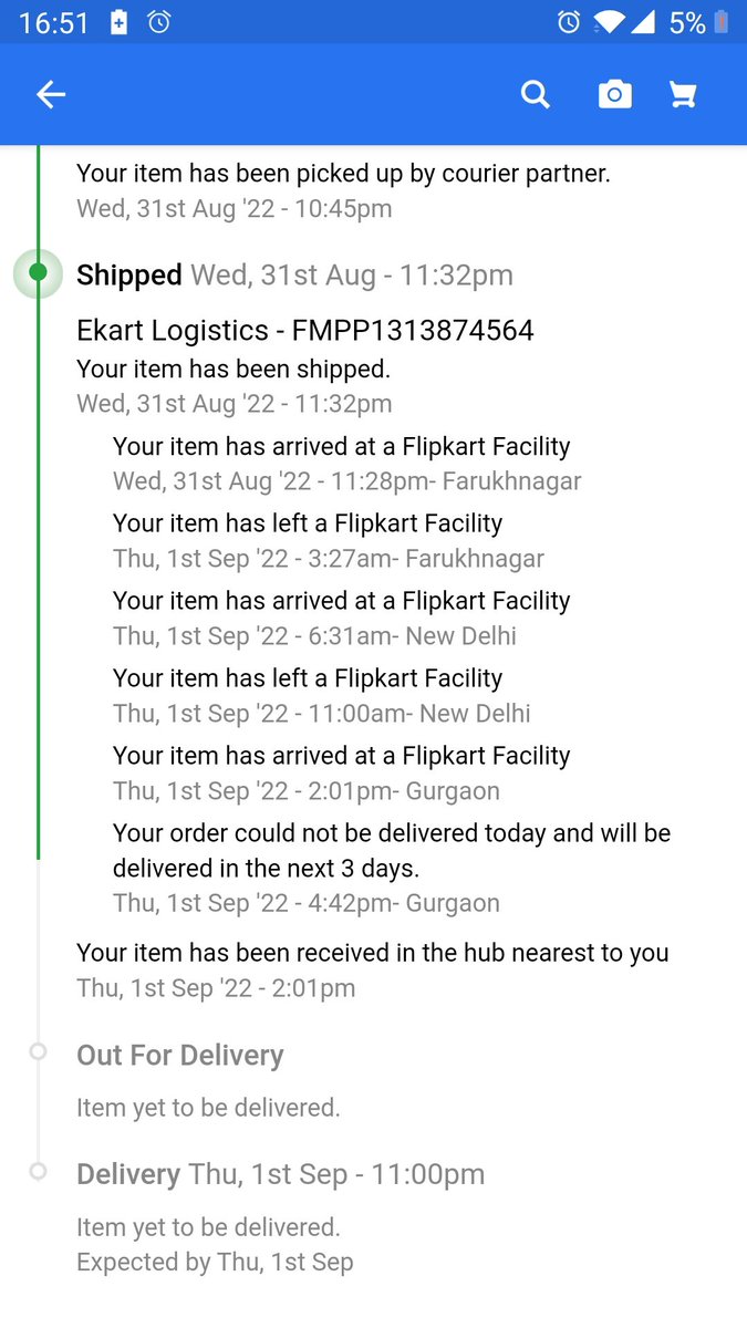 maddys2000's tweet photo. @flipkartsupport @Flipkart first you took 18 days to deliver @nothing phone to me and now again you are missing the delivery date for it's charger.
Why don't you Just mention on your website that "order will be delivered to you in next infinite days" https://t.co/epkIpgvAHL