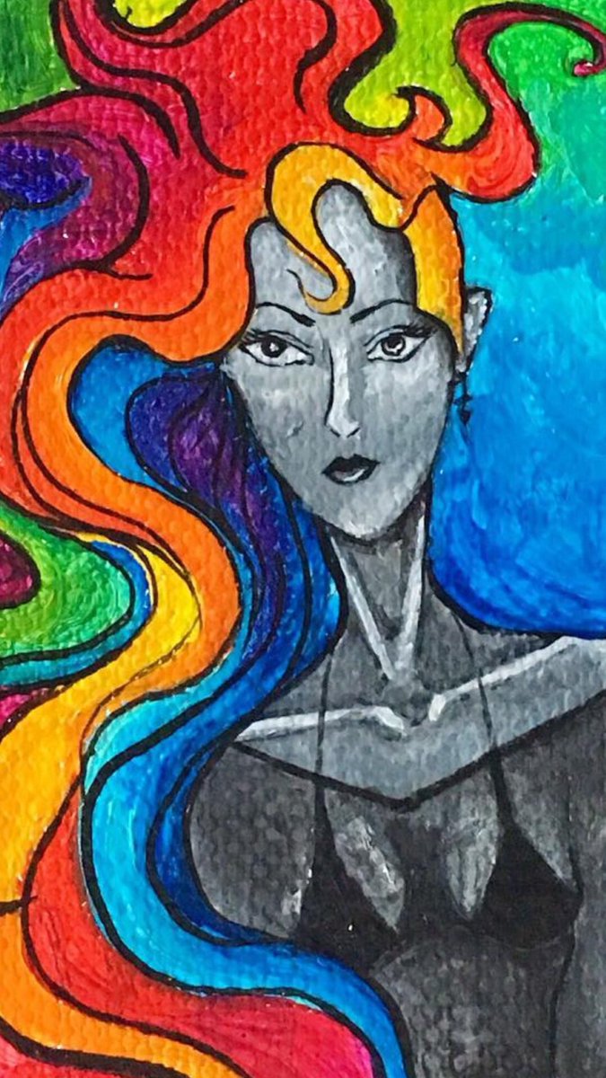SepulValade09's tweet photo. Every once in a while, I like to re visit The Endless as a subject. This is the last painting I did of Delirium with the most recent one. They are 5 years apart. Progress not perfection.

@Valade 
@neilhimself https://t.co/4AJuSZhZo1