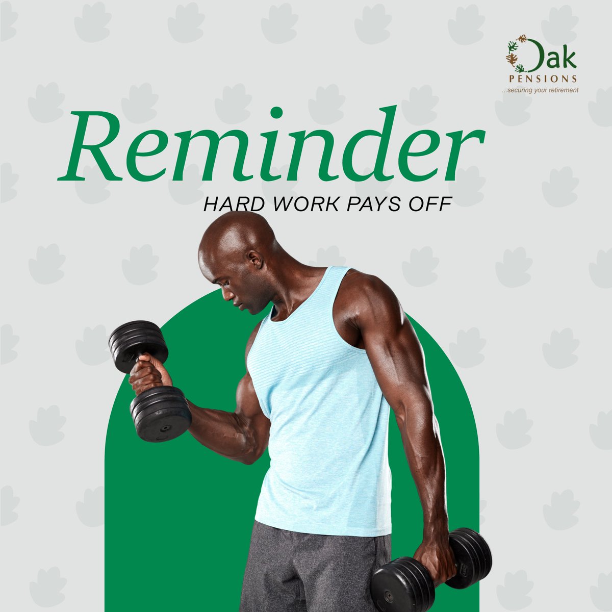 oakpensionsltd's tweet photo. Start the month with the right attitude.
Nothing beats heardwork.
#rsa #pfa #winwithoak #switchtooak #september #newmonth #pensiontransferwindow #oakpension https://t.co/Ng9x4jjNIn