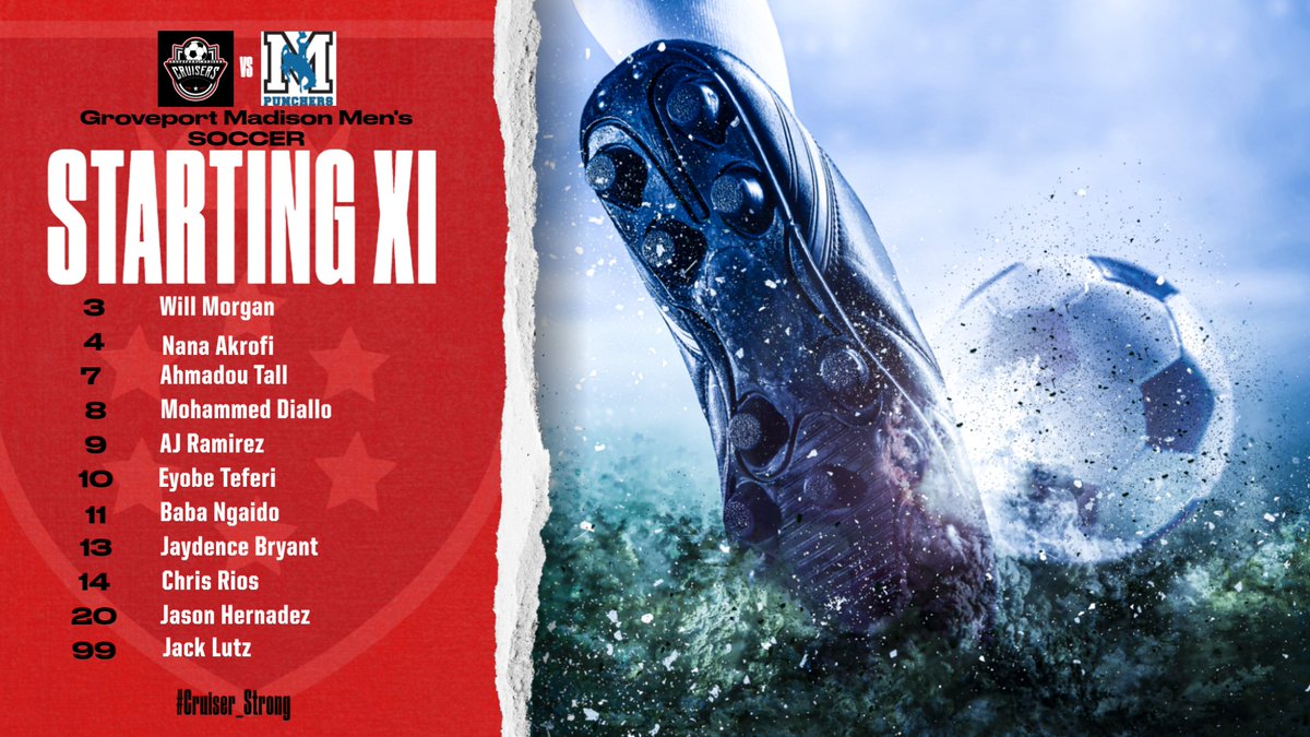 Come out tonight as your Groveport Madison Men's Soccer team faces the Punchers of Mifflin HS. Varsity only- game starts at 5:30. Come out and be our 12th man! @GMHS_IGTBAC_GM <a href="/MrAltmancruiser/">Jeff Altman</a> <a href="/GMschools/">Groveport Madison Schools</a>