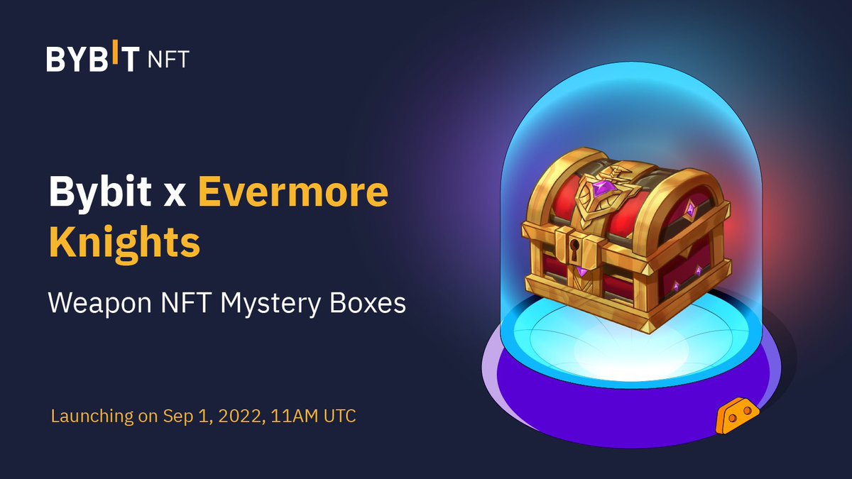 Bybit_NFT's tweet photo. 🔥 Announcing Evermore Knight Weapon NFT mystery boxes sale!  

⏰ Sep 2, 11AM UTC 

⚔️ 1800 mystery boxes with 50% off, at 25 $USDT each only! 

🤑 The NFT can be used in Evermore Knight and other upcoming games from @creo_engine 

👉 Purchase: https://t.co/LyhPIk1wFQ https://t.co/sO1ddv09AI