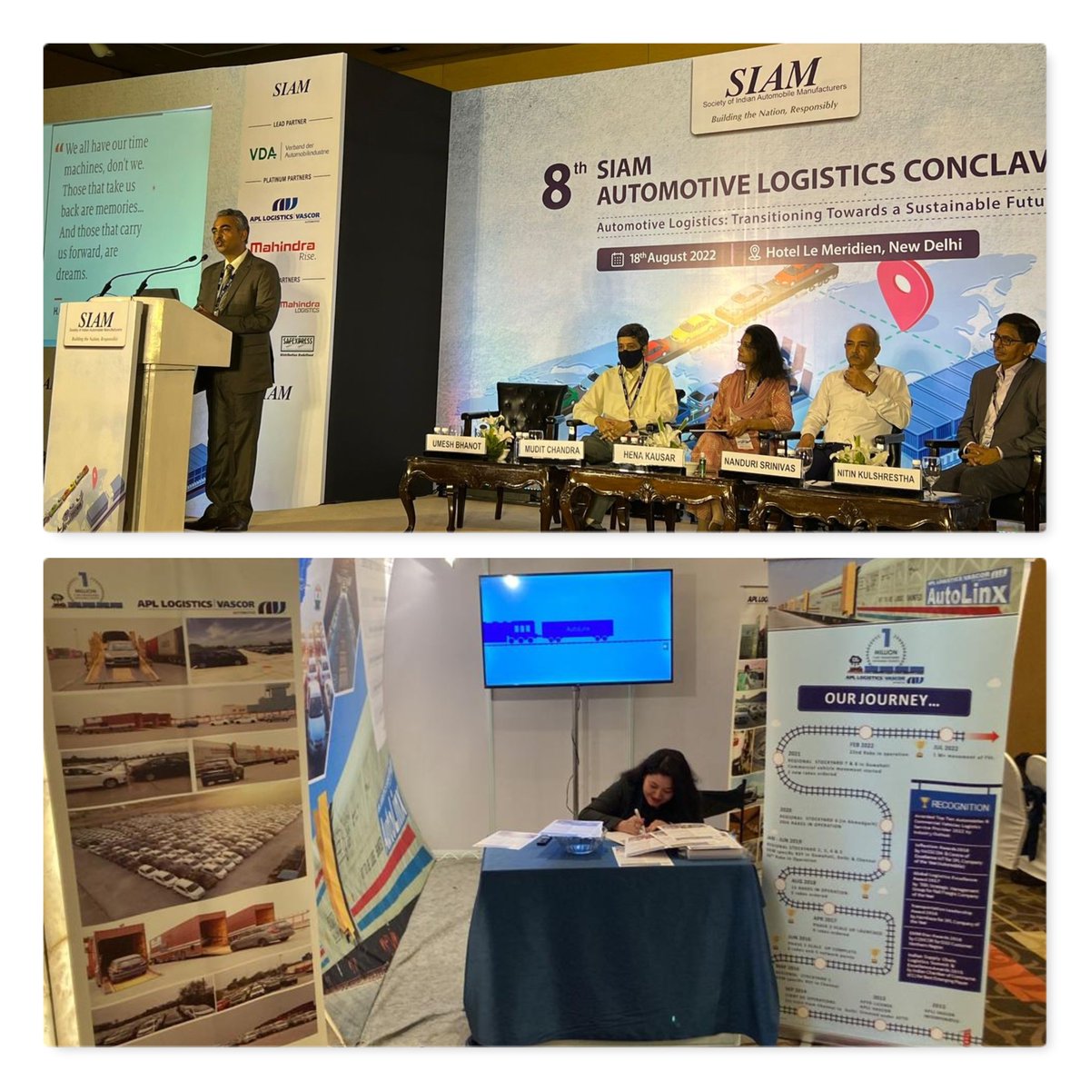 apllvascor's tweet photo. SIAM organized the eighth SIAM Automotive Logistics Conclave on August 18 of which APL Logistics VASCOR Automotive was a proud partner. The conclave on the overall theme of ‘Automotive Logistics: Transitioning towards a Sustainable Future’ saw a sharpened focus on exploring new.. https://t.co/LCMhrCXRnH