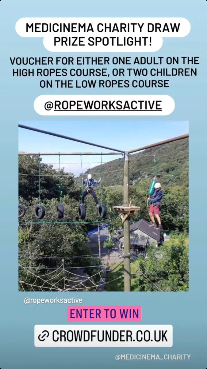 berfaann's tweet photo. Only 3 days left to win this amazing prize donated by @RopeworksActive! All money raised goes to @MediCinema, get your tickets here: https://t.co/z95Ac1dWzP https://t.co/uVcfhyuTQw