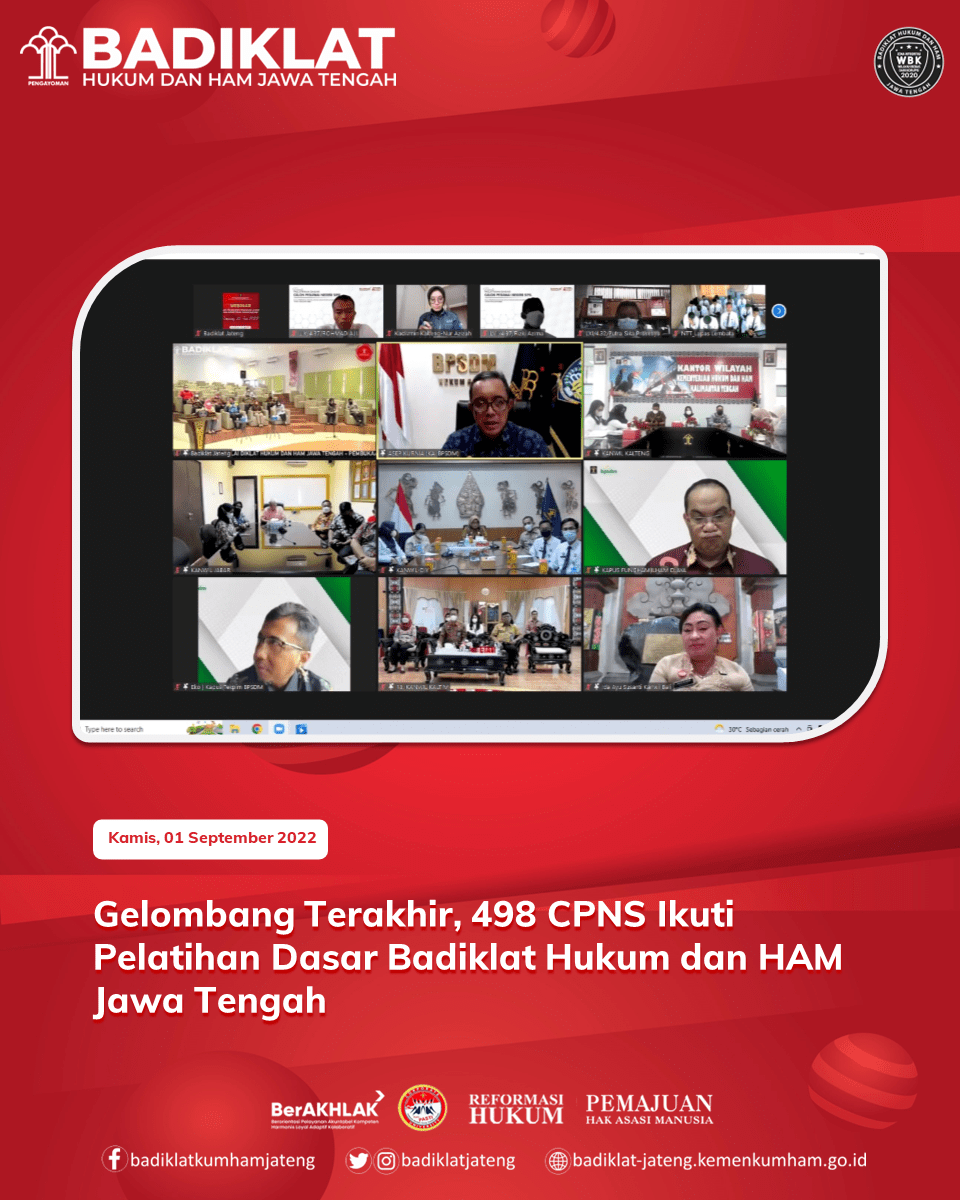 bapelkumsmg's tweet photo. Gelombang Terakhir, 498 CPNS Ikuti Pelatihan Dasar Badiklat Hukum dan HAM Jawa Tengah

https://t.co/jwcinVz1nx

@kemenkumhamri
@bpsdm_kumham
@kemenkumhamjtg
#Kemenkumham
#BadiklatPastiBisaWBBM
#LatsarCPNS2022BadiklatKumhamJateng
#KumhamSemakinPasti
#Ayuspahruddin
#Kaswo https://t.co/nsnHFQXJsx