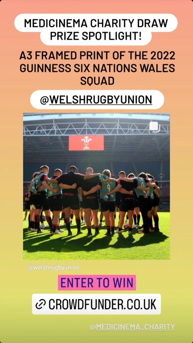 berfaann's tweet photo. Only 3 days left to win this amazing prize donated by @WelshRugbyUnion! All money raised goes to @MediCinema, get your tickets here: https://t.co/z95Ac1dWzP https://t.co/bMKNsme4Di