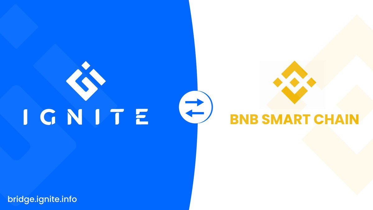 Ignite Blockchain (@ignitechain) on Twitter photo HELLO IGNITERS! 📢
#IgniteChain🔥 bridge is NOW LIVE 🙌
All the $IGT token holders on #BNB Smart Chain are now able to move their #IGT to <a href="/IgniteChain/">Ignite Blockchain</a>🔥 mainnet.
🔗 bridge.ignite.info ↗
Read more: blog.ignite.info/ignitechain-x-… HELLO IGNITERS! 📢
#IgniteChain🔥 bridge is NOW LIVE 🙌
All the $IGT token holders on #BNB Smart Chain are now able to move their #IGT to <a href="/IgniteChain/">Ignite Blockchain</a>🔥 mainnet.
🔗 bridge.ignite.info ↗
Read more: blog.ignite.info/ignitechain-x-…