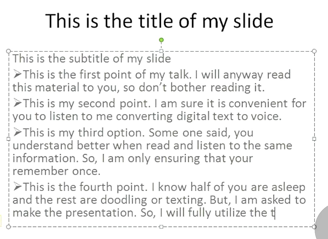 In a conference session where the speaker is READING OUT LOUD EVERY SINGLE WORD on the slide. #boredom