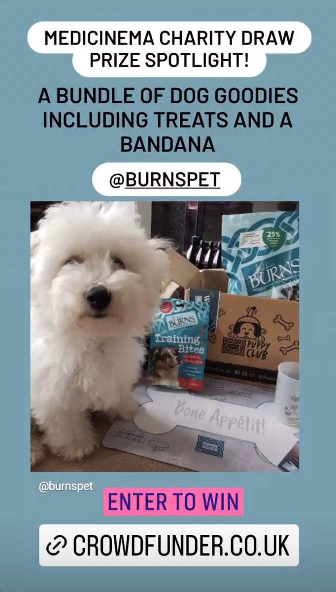 berfaann's tweet photo. Only 3 days left to win this amazing prize donated by @burnspetfood! All money raised goes to @MediCinema, get your tickets here: https://t.co/z95Ac1dWzP https://t.co/QQD5BzIsSs