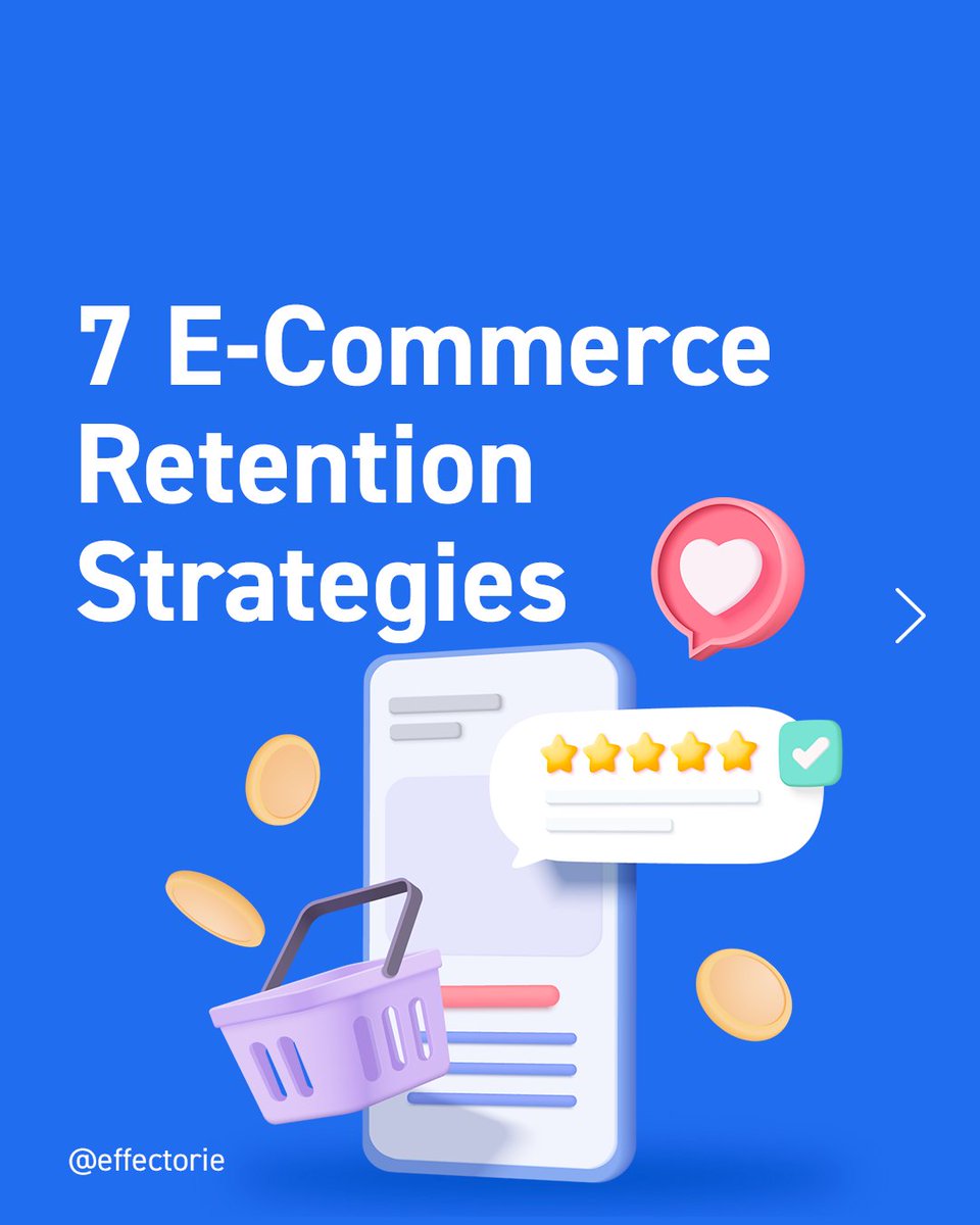 effectorie's tweet photo. 44% of businesses focus on customer acquisition while only 18% focus on customer retention. Swipe to see the 7 retention strategies you could implement in your e-commerce business👉 https://t.co/5HpQpNqisa