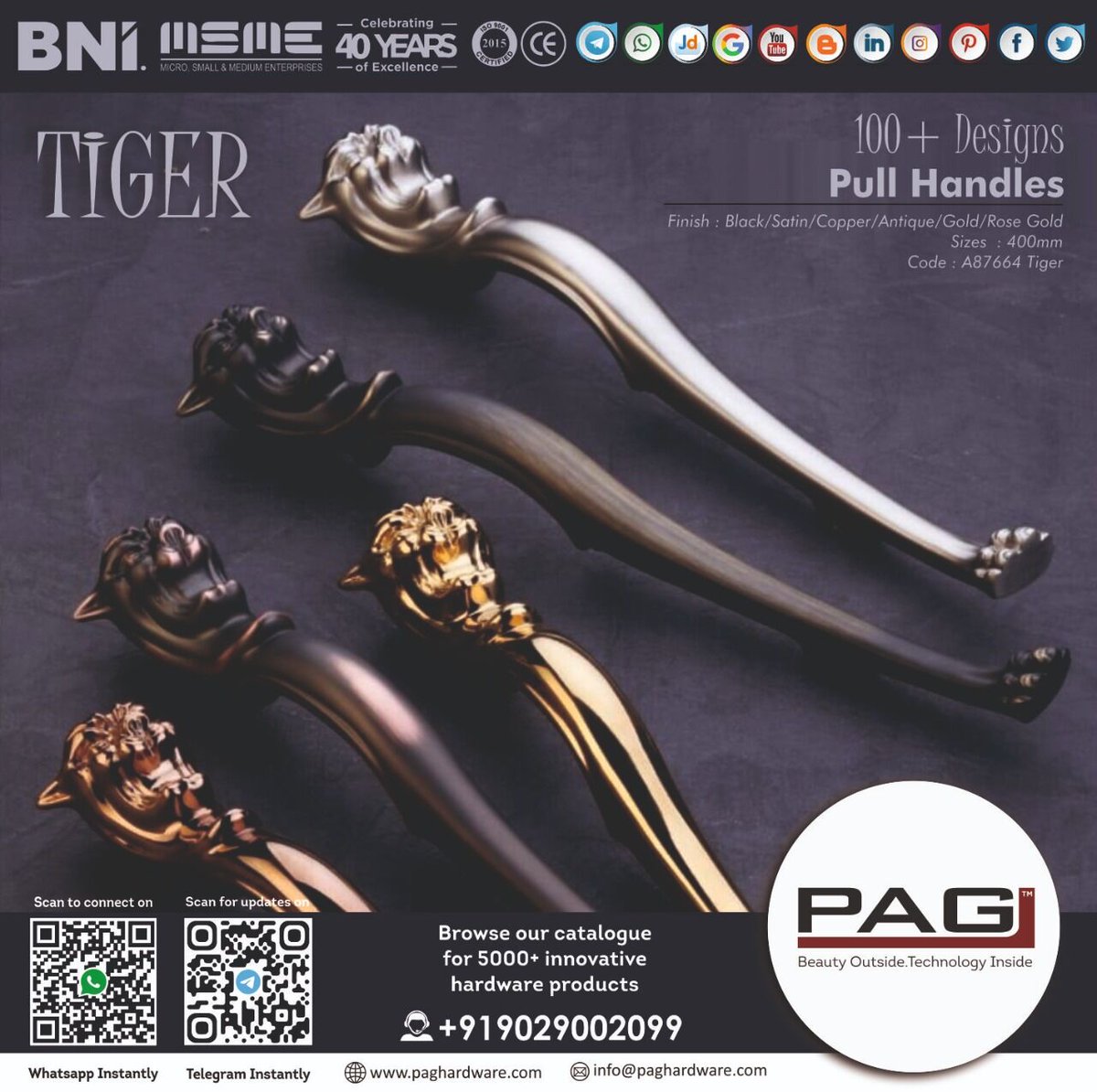 paghardware's tweet photo. #Tigerhandle #Modernlook #Brasshandle #Pullhandles #Blackfinish #Satinfinish #Copperfinish #Antiquefinish #Goldfinish #Rosegoldfinish https://t.co/r3Yh8fg8ko