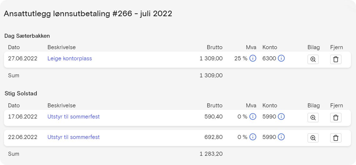 Ansattutlegg kan skape unødvendig hodebry for en arbeidsgiver – det kan bli mye å holde styr på og godkjenne.

Løsningen: Nå vises alle ansattutlegg på ett og samme sted i Fiken. Noe som ikke stemmer? Send e-post rett til ansatt med beskrivelse av hva som må rettes opp 🚀