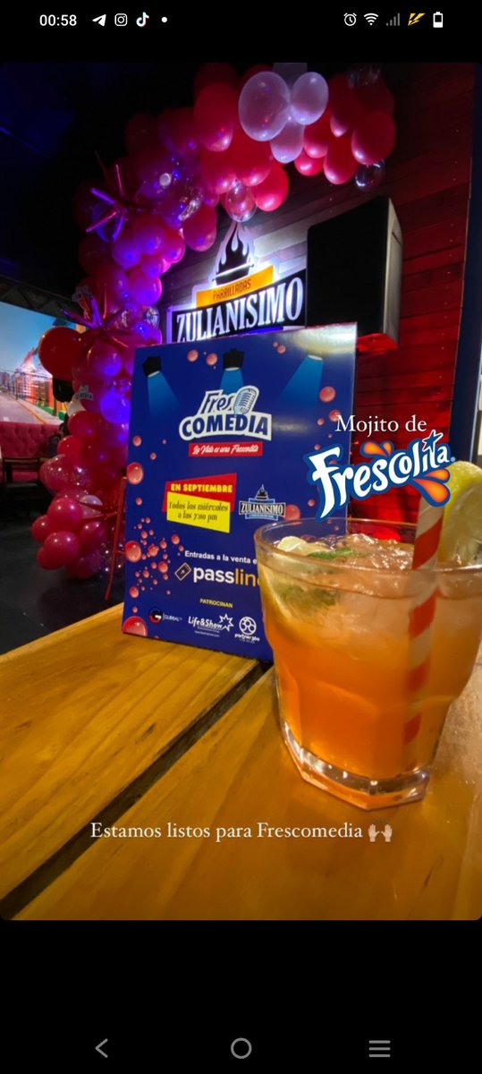 cuandoerapavo's tweet photo. Ayer fue una locura, en #Frescomedia la pasamos muy cool, humor, rap y los cócteles ni hablar "Mojitos de frescolita" fueron la sensación, la frescolita da para todo. @FrescolitaVe espectacular.
Gracias a @globalve.cl por traer está icónica bebida a Chile. https://t.co/C5PpGZlOmp
