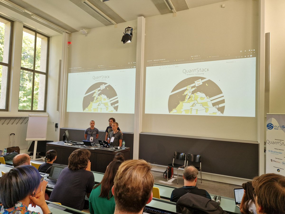 SylvainCorlay's tweet image. The presentation about #JupyterLite by @jtpio, @ThorstenBeier, and @martinrenou is just starting at @EuroSciPy. @ProjectJupyter @QuantStack.