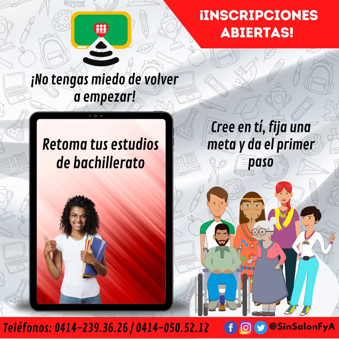 #1Sep #FelizJueves Terminar tus estudios de bachillerato es posible con el Instituto Radiofónico Fe y Alegría.
Gradúate como técnico medio y prepárate para un oficio laboral con cualquiera de nuestras menciones.

#Inscripciones
#educacion
#Venezuela
<a href="/feyalegriave/">Fe y Alegría Venezuela</a>
<a href="/radiofeyalegria/">Radio Fe y Alegría Noticias</a>