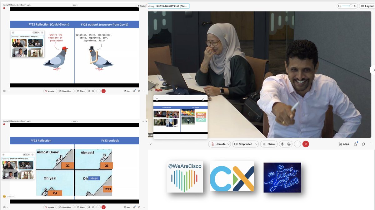 VarshaKanwar's tweet image. An amazing Ops All Hands with amazing Air @vongxayasy and his brilliant team. We are lucky to have the best Ops team in #CiscoCX APJC 🙌🏽. Air, have a very Happy Birthday 🎂 tomorrow +  continued celebrations over the weekend 🥳. #WeAreCisco #MomentsThatMatter #LoveWhereYouWork