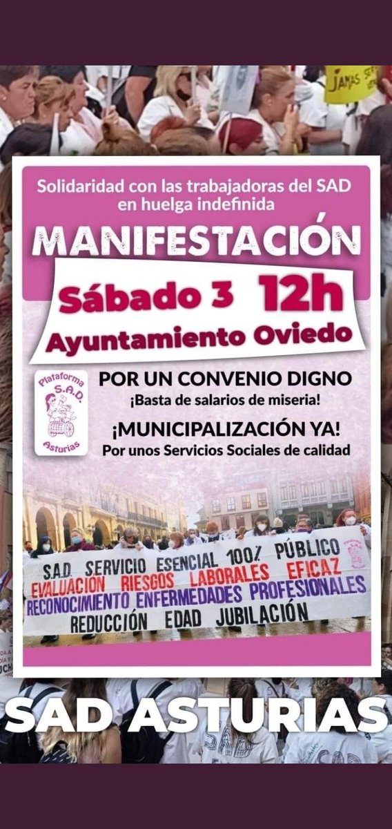 HUELGA #SAD 
#Asturias
SOL@S INVISIBLES 
UNID@S INVENCIBLES 
#SADENLUCHA