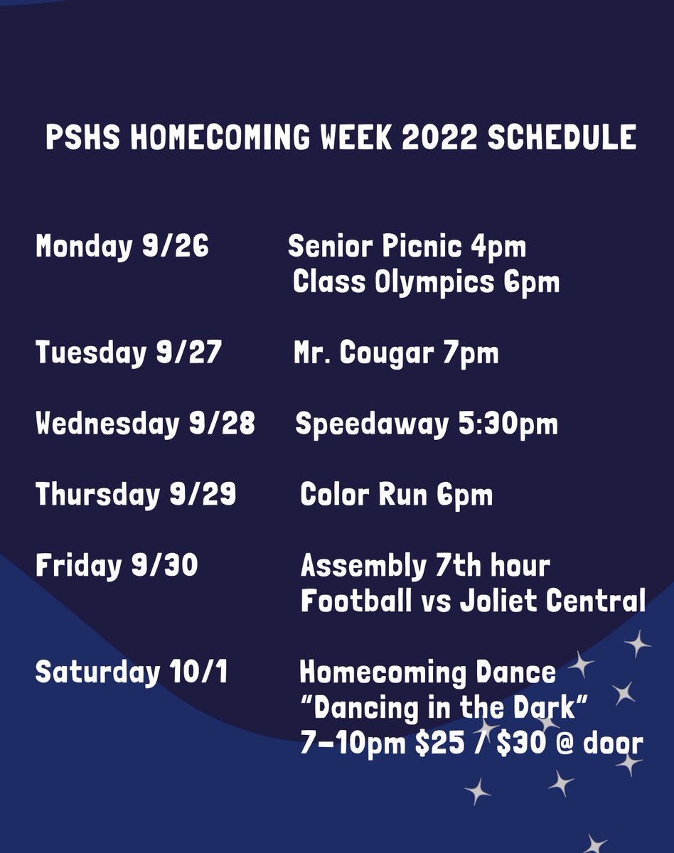 PSHS Homecoming Week! 💛🧡❤️💜 <a href="/PSHS_Athletics/">Cougar Athletics</a> <a href="/boosters_cougar/">Cougar Boosters</a>
