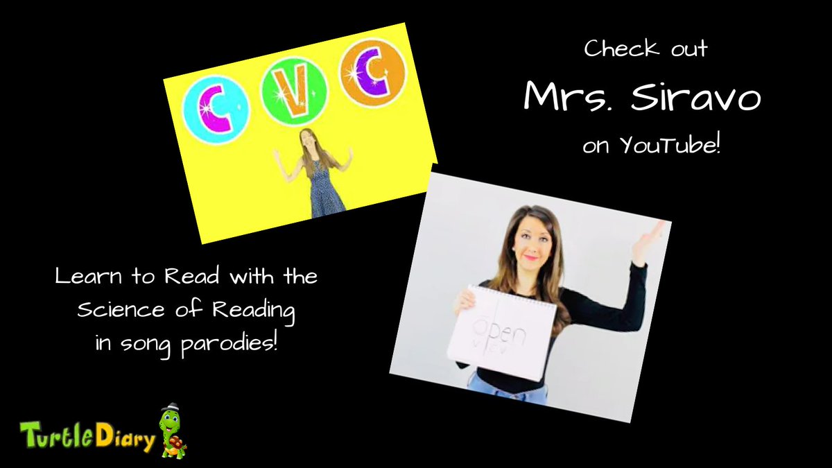 turtlediarycom's tweet image. Science of Reading with parodies of popular songs! CVC Syllables to "Savage Love" &amp;amp; Digraphs to "Fancy Like"...
We can't get enough! See Mrs. Siravo on YouTube &amp;amp; @carlasiravoauthor !

#turtlediary #carlasiravoauthor #mrssiravo #parodies #scienceofreading #Games4Ed #gamification
