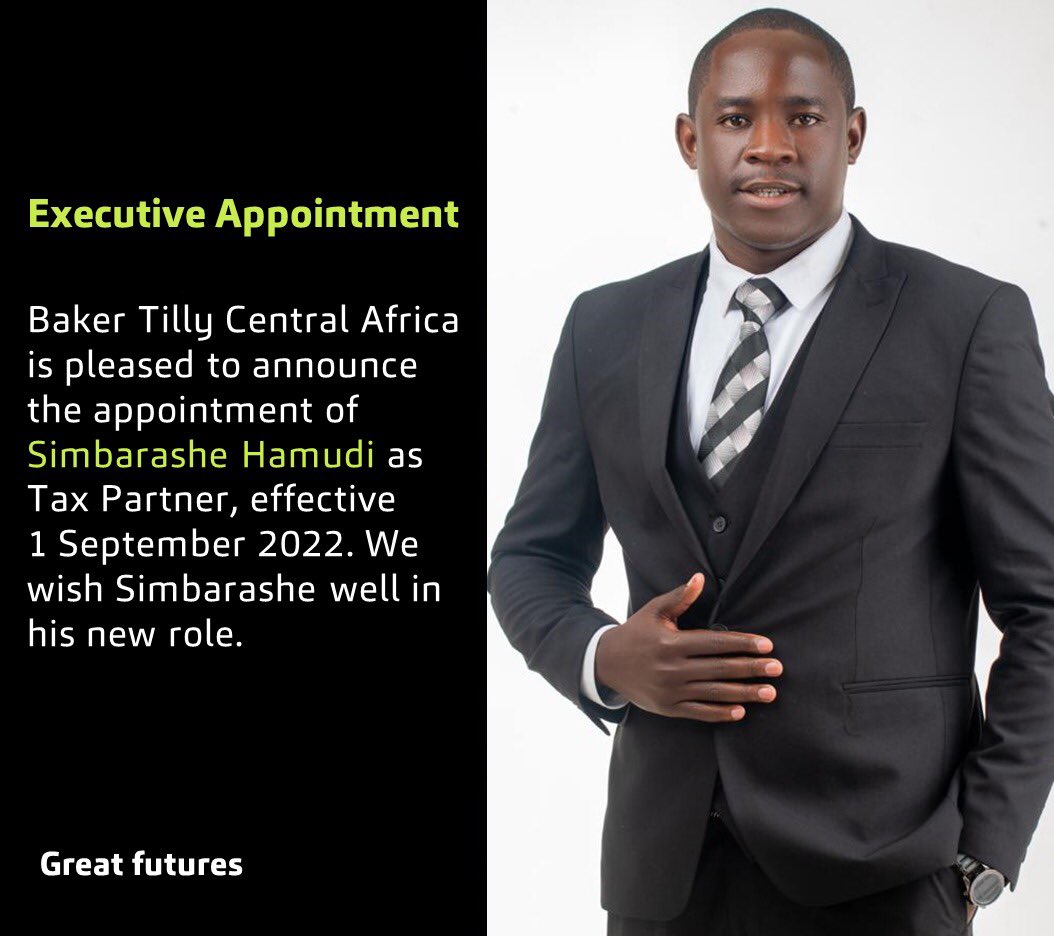 We are pleased to announce the appointment of Simbarashe Hamudi as Tax Partner. Simbarashe is a tax specialist with an extensive background working with accounting firms and revenue authorities. He specializes in Local Tax, Transfer Pricing, and International Tax. 

#greatfutures