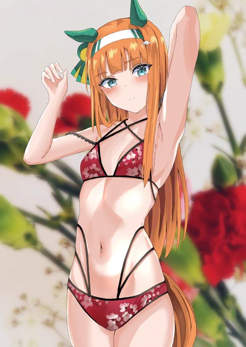 1日遅れましたが夏に描いた和風水着サイレンススズカをどうぞ#今月描いた絵を晒そう #ウマ娘 