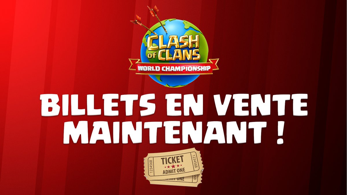 Les billets pour la Clash Fest sont en vente MAINTENANT ! 

Venez assister à la finale des Championnats du Monde de Clash of Clans et à la Finale de la #CRL22 🎫

Obtenez le votre ici : clashfest.eventbrite.com

#ClashWorlds | #ClashEsports