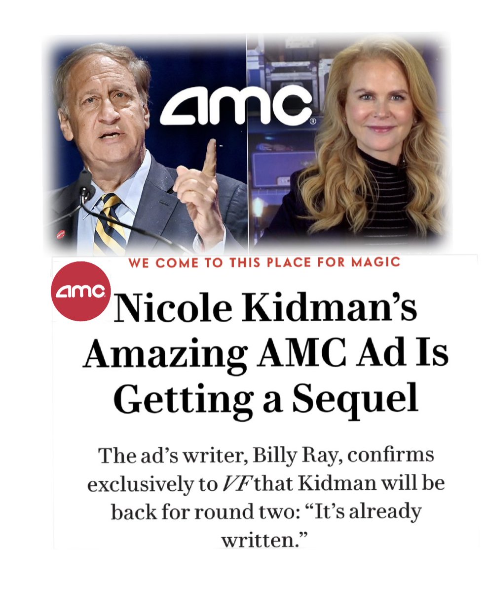 🗞️🌐 $APE 
Extra Extra, grab your 
#AMC Perfectly Popcorn 🍿
&amp; Read All About it 📰 
Per <a href="/VanityFair/">VANITY FAIR</a>
Nichole Kidman will be doing a second <a href="/AMCTheatres/">AMC Theatres</a> ad 
vanityfair.com/hollywood/2022…