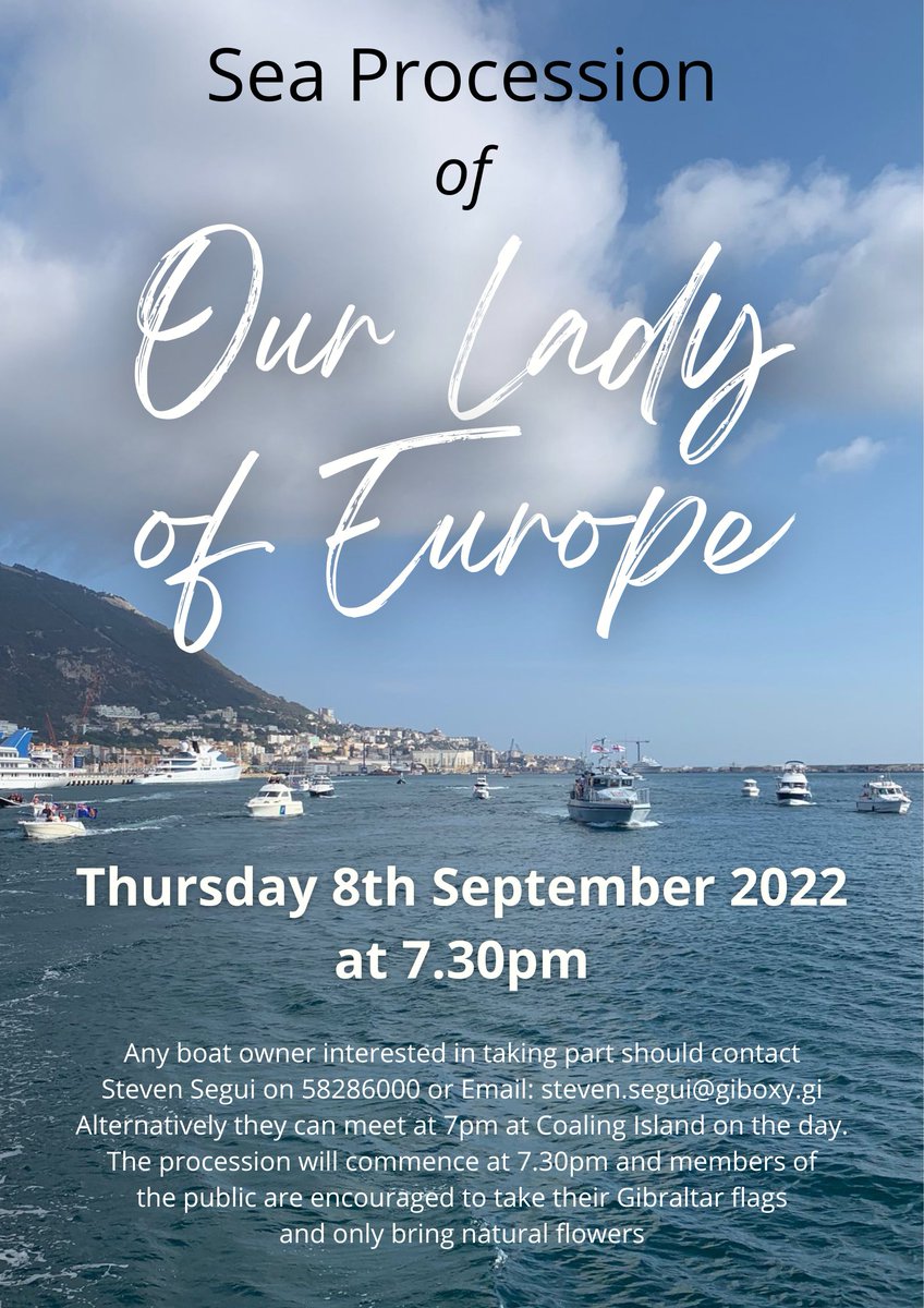GibCulture's tweet photo. National Celebrations Boat Procession 2022!
Further information can be found on our website using the link below:
https://t.co/v9kxaPZFmr
#BoatProcession2022 #GCS #GibCulture #SDGG #VisiGibraltar https://t.co/mElMjaU126