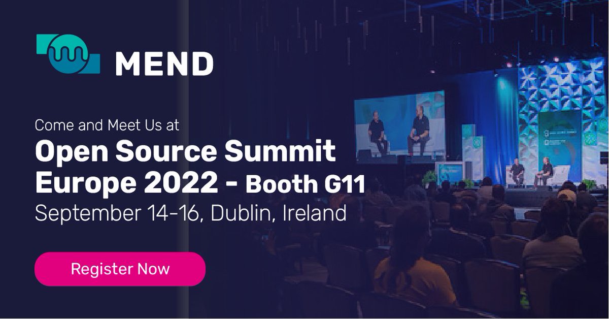Mend_io's tweet photo. #ossummit is 2️⃣ weeks away! Visit our booth to learn how we’re enabling enterprises to use #OpenSource without compromising on security or agility, and add our speaker session with @GuyBarGil and @rarkins to your event schedule: https://t.co/qQgZroYL91
#MendIt #YouCodeWeCure https://t.co/7ety1LYHmI