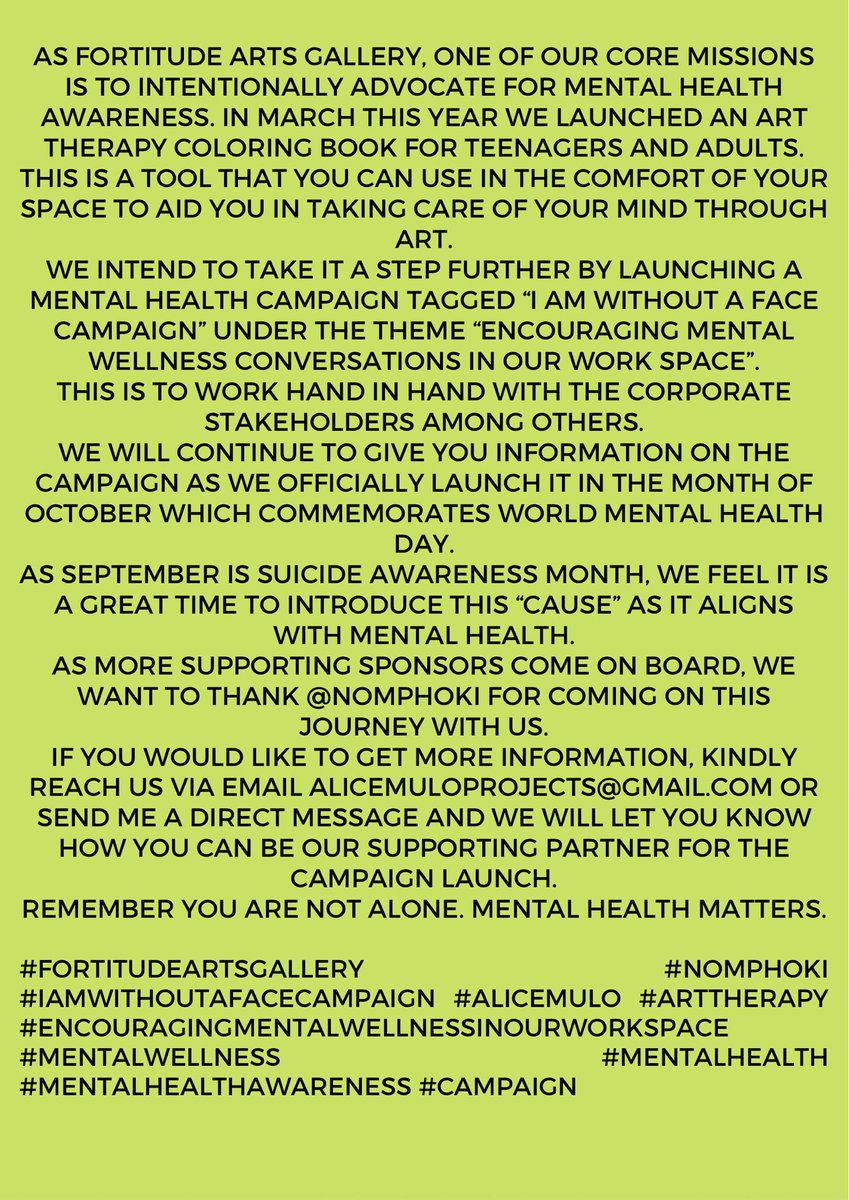 alicemulo_f's tweet photo. “I AM WITHOUT A FACE CAMPAIGN” https://t.co/0cwW7nBtnS