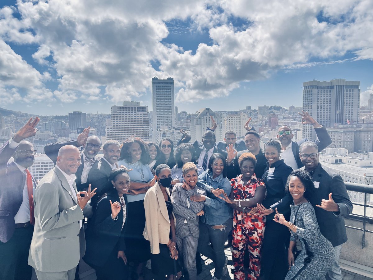 PeterDamonGroup's tweet photo. #TBT – When CBCI 21st Century Council convened in San Francisco, PDG’s Glenn Rushing, member of Kappa Alpha Psi, &amp; GEO Group‘s Emanuel Barr, member of Omega Psi Phi, along with a few of their friends took time to rep their respective Divine Nine organizations.
#ThrowbackThursday https://t.co/9uF3J72yhe