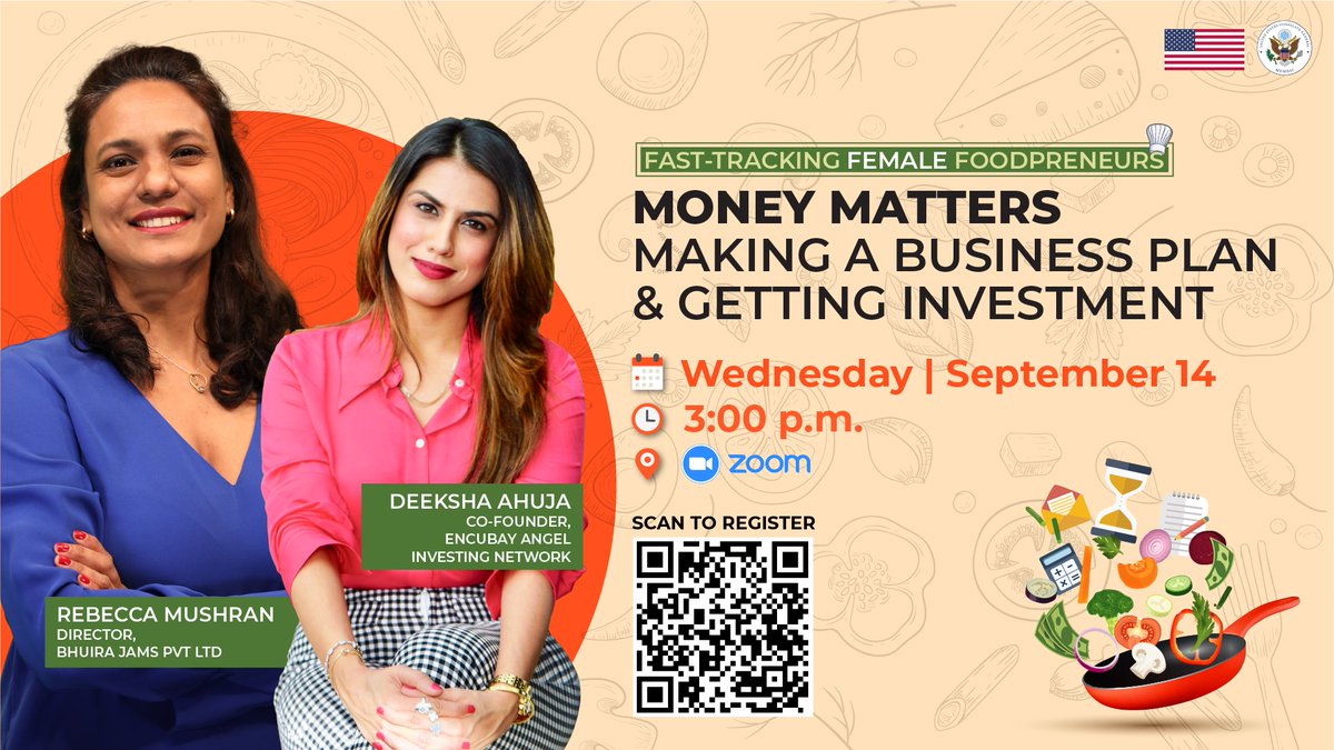 Are you a female entrepreneur running a food business? Learn all about Money Matters: Making a Business Plan &amp; Getting Investment with Rebecca Mushran &amp; Deeksha Ahuja in the first event of our Fast-tracking Female Foodpreneurs series!
📅14 Sep
⏰ 3 PM
🔗tinyurl.com/FasttrackingFe…
