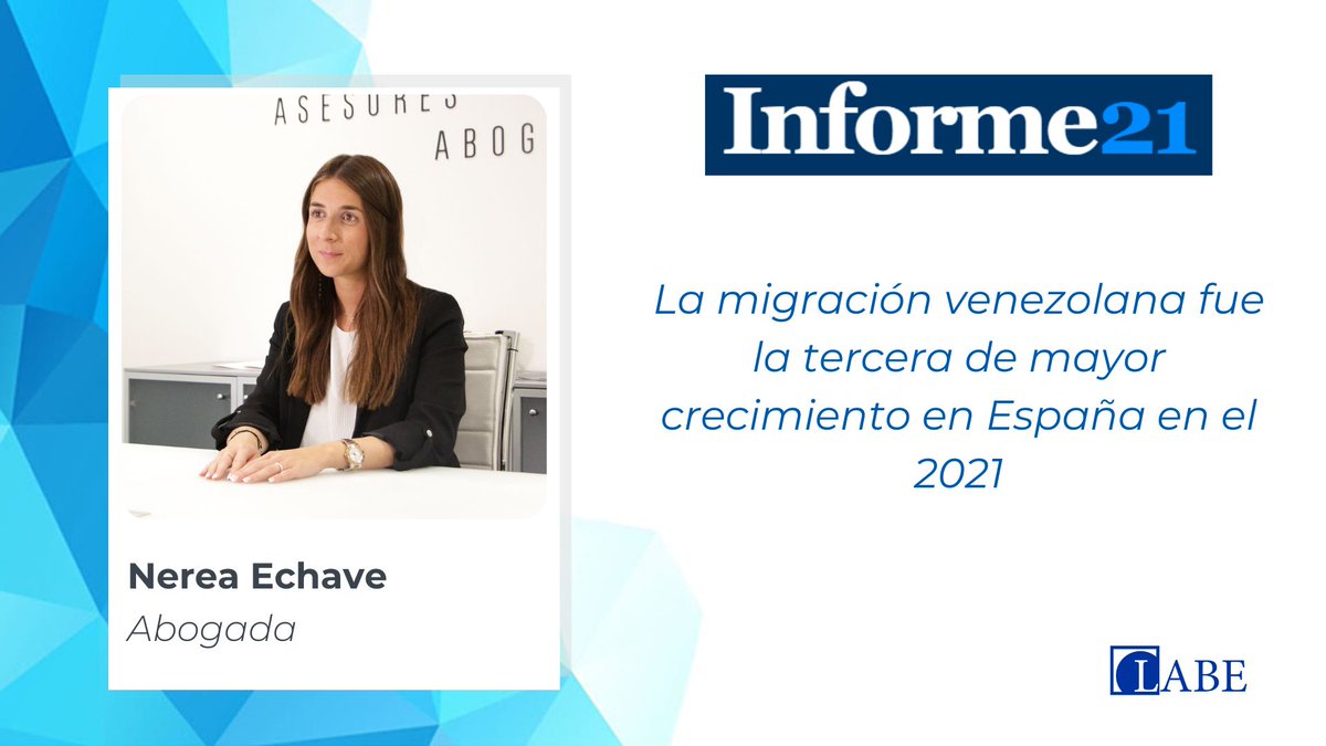 LABE_Abogados's tweet photo. 👥¿Qué ocurre con la #migración #venezolana?
https://t.co/1fpJAZG6R6
✍️Nuestra #abogada Nerea Echave, especializada en #extranjería, realiza un pequeño análisis en https://t.co/Qr3i2IEi3s de esta problemática social que sigue afectando día a día

#SomosLABE #ConstruimosSoluciones https://t.co/oqXIeto0nL
