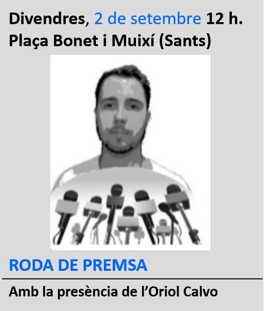 OAbsolucio's tweet photo. 📆 Divendres 2 de setembre🕖 12:00      📍 Plaça Bonet i Muixí https://t.co/MOmBMqPm3k
