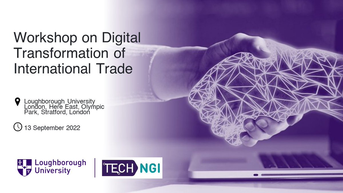 iccwboUK's tweet photo. Register here  https://t.co/Mdfq5JnUWy for the Workshop on Digital Transformation of International Trade taking place at Stratford, London, September 13th 2022.

#supplychains #thoughtleadership #leadership #icc #digitaltrade #mletr #uncitral #tradeinnovation #paperlesstrade https://t.co/TEK9oYIyXq