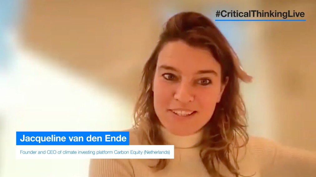 FriendsofEurope's tweet photo. 🗨️ When it comes to #ClimateAction, investing in a top fund has a very high threshold, "typically you need €5m to participate", notes @ende_jacqueline.

🌿 Her platform, @carbonequity_ , seeks to lower that down to €10K.
#TransatlanticClimateDialogue #CriticalThinkingLive https://t.co/ceHXFwhpMe