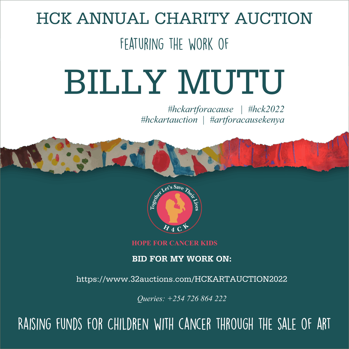BillyMutu's tweet photo. In support for the children with cancer i have participated into this years HCK Annual Charity Auction and i am asking that you login into the auction platform and bid for my artworks to support a child with cancer. https://t.co/vYkSV8vyz7