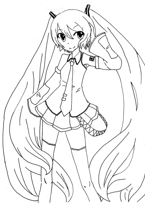 初描き(10年前)と現在の初音ミク 