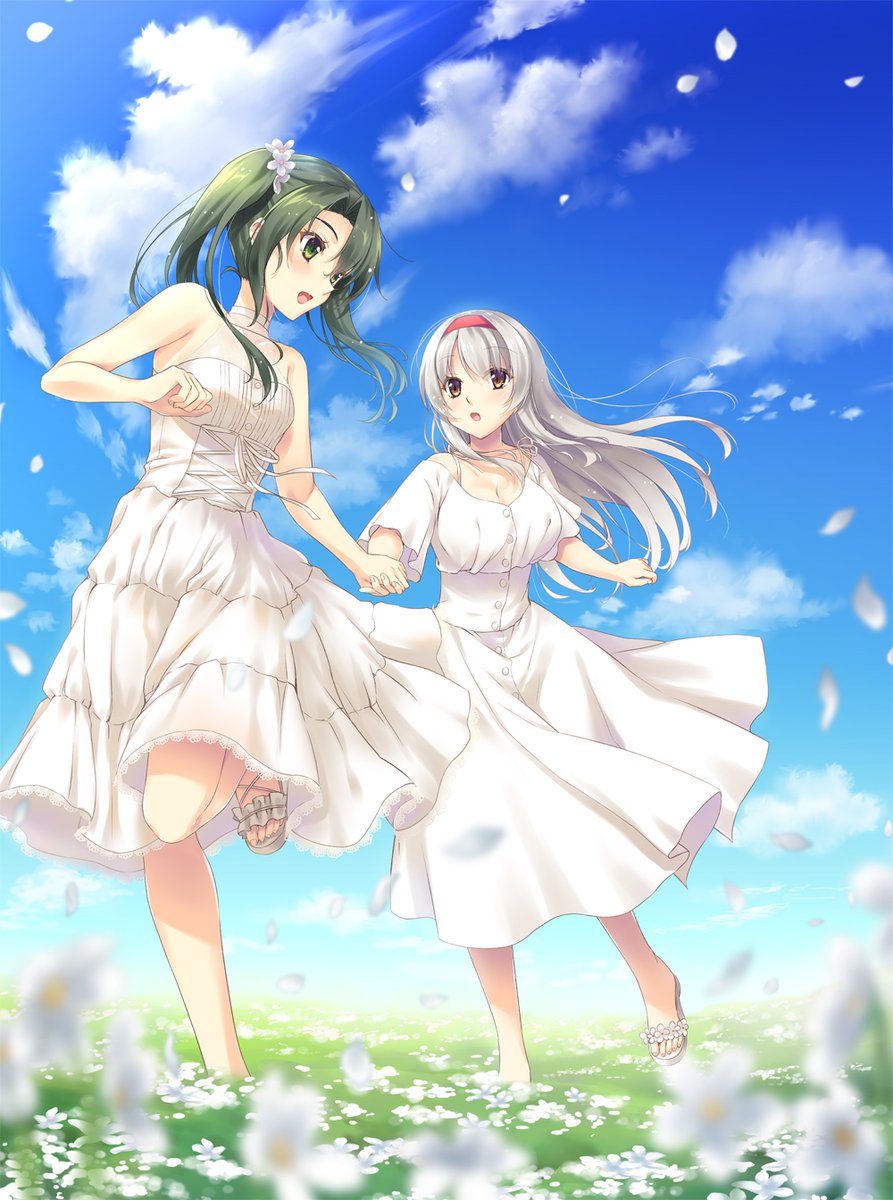 翔鶴(艦これ) ,瑞鶴(艦これ) 「月変わったけどいい? 8月にいっぱい上げたから#今月描いた絵を晒そう 」|みなかみ流良⛩のイラスト