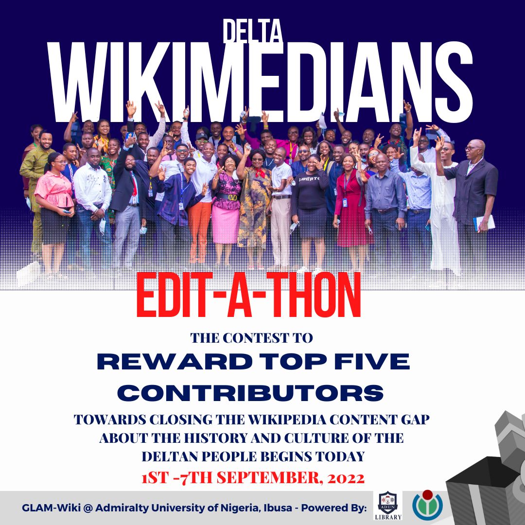 adunlibrary's tweet photo. Congratulations to over 50 #DeltaWikimedians birthed in ADUN.🤓 #happyseptember with lots of love from the University Library🥰✌🏽
#GLAMWiki #DeltaWikimedian https://t.co/BuRVZMAgdD